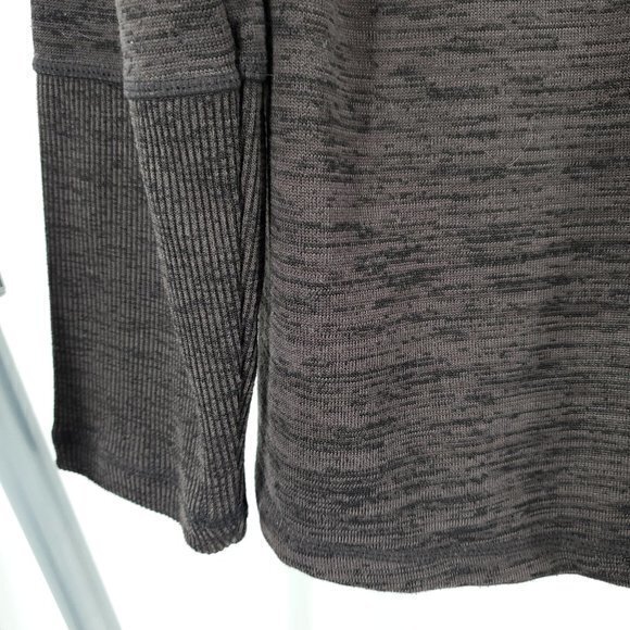 Athleta Blissful Sharkbite Long Sleeve Side Zip Top L Shale Heather Gray - Picture 11 of 16